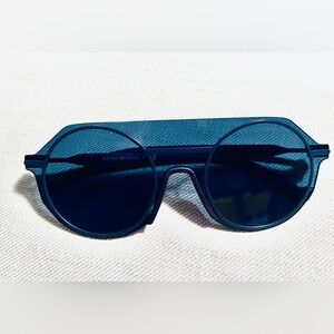 Emporio Armani EA2102 Blue/purple Transparent Blue Round Sunglasses Metal Rims